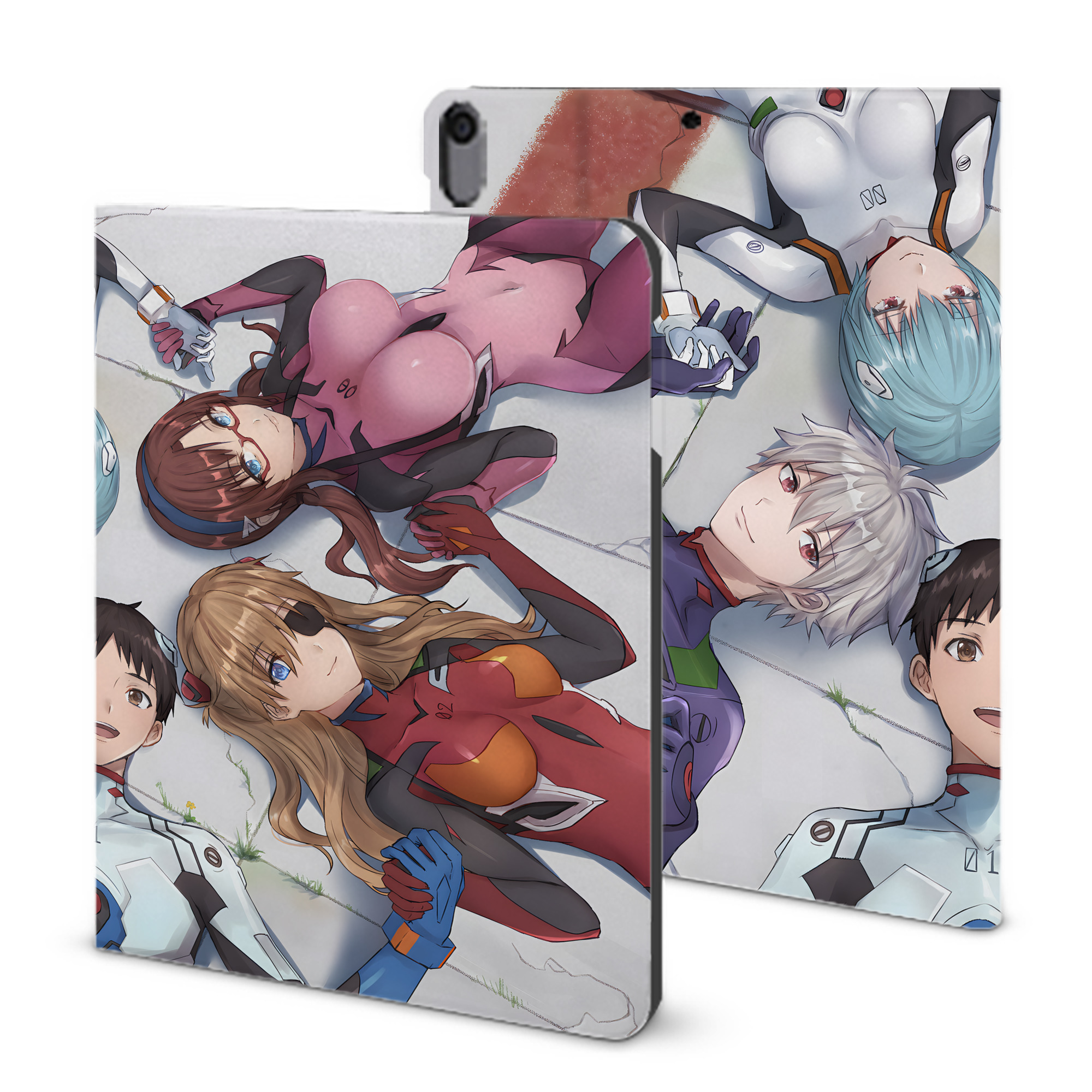 （画像用） EVA 新世紀エヴァンゲリオン IPad ケース ブック型 PUレザー TPU 耐衝撃 軽量 薄型 ペン収納なし 全面保護 IPad 各モデル対応